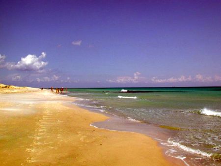 Pláž v Kelibii v Tunisku